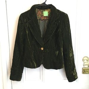 Dark green velvet blazer